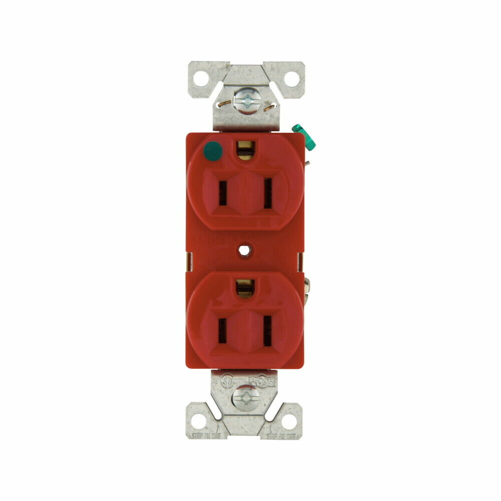 1pcs - EATON COOPER 8200RD 15A-125V NEMA 5-15R Hosptial Grade Duplex Receptacle