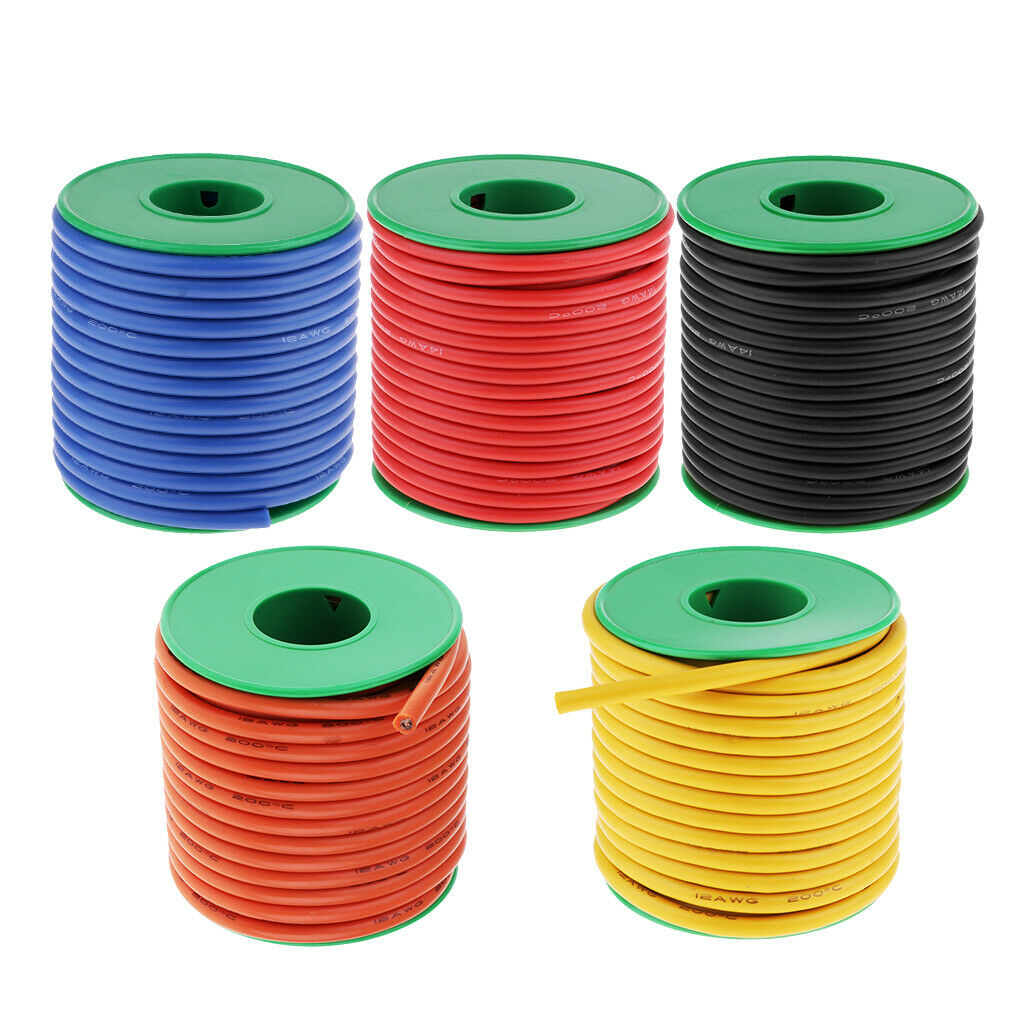14 Gauge Silicone Wire Ultra Flexible 33 Feet high temp Silicone Wire Black