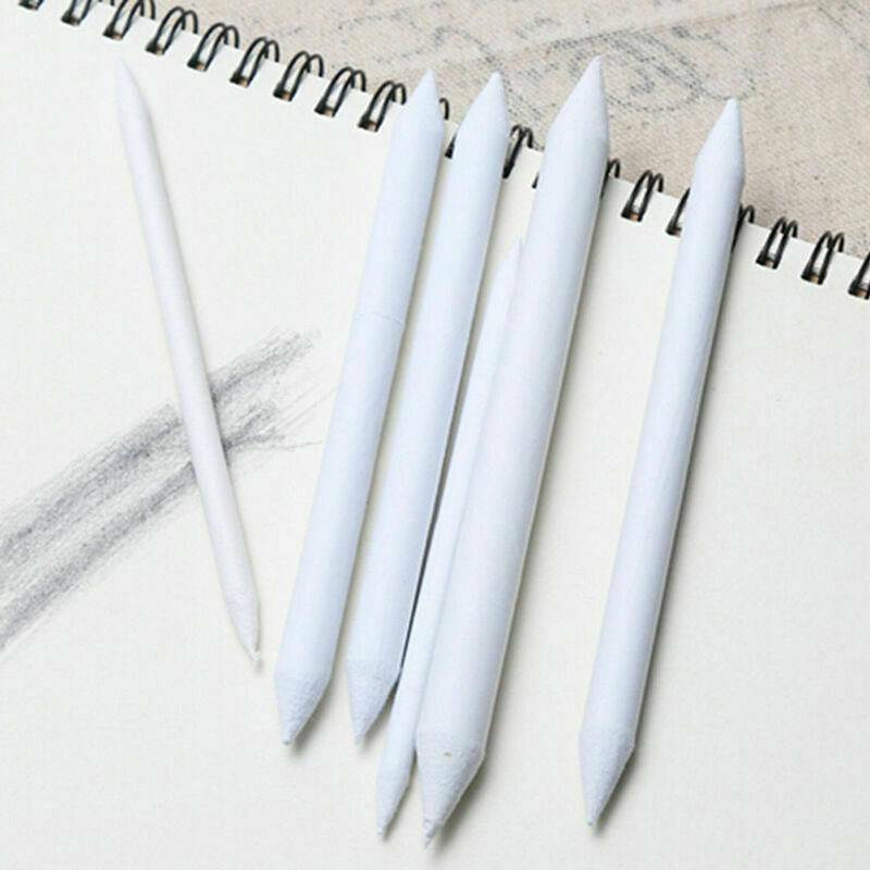 6 Pcs White Blending Smudge Stump Stick Tortillon Art - Charcoal/Pastel/Pencil