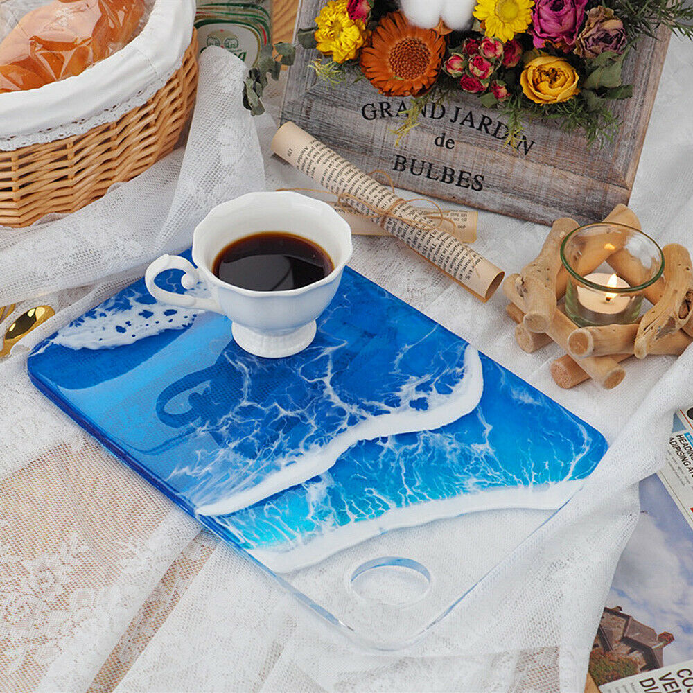 Rectangular Handle Tray Mould Casting Epoxy Silicone Coaster DIY Handmade Craft