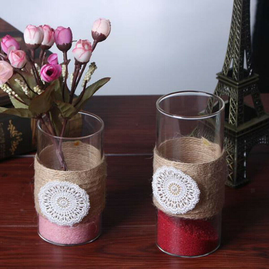 Transparent Vase For Weaving Flowers Vase Flower Pot DIY Terrarium Container S +