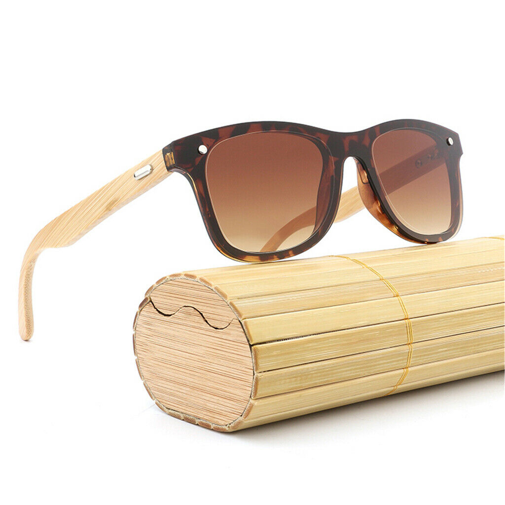 Bamboo Wood Legs Sunglasses Fashion Eyeglasses Eyewear for Women Men Tea