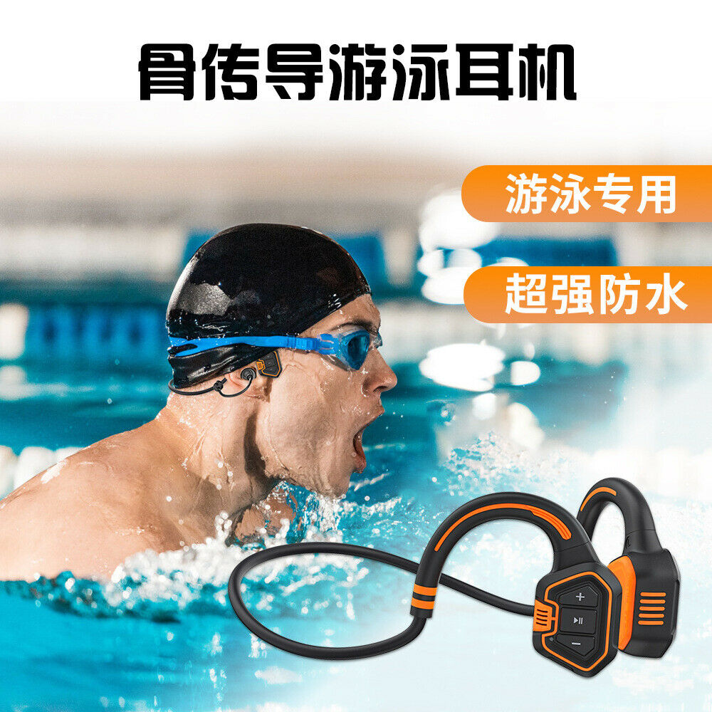 Bone Conduction MP3 Swimming Headphones IPX8 Waterproof Wireless Earphones 16GB
