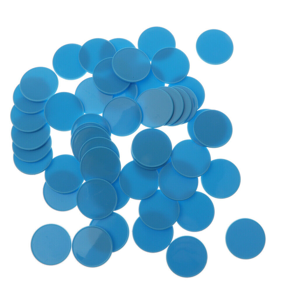 50pcs Plastic Counters Chips for Mathematics Numeracy Teaching Blue