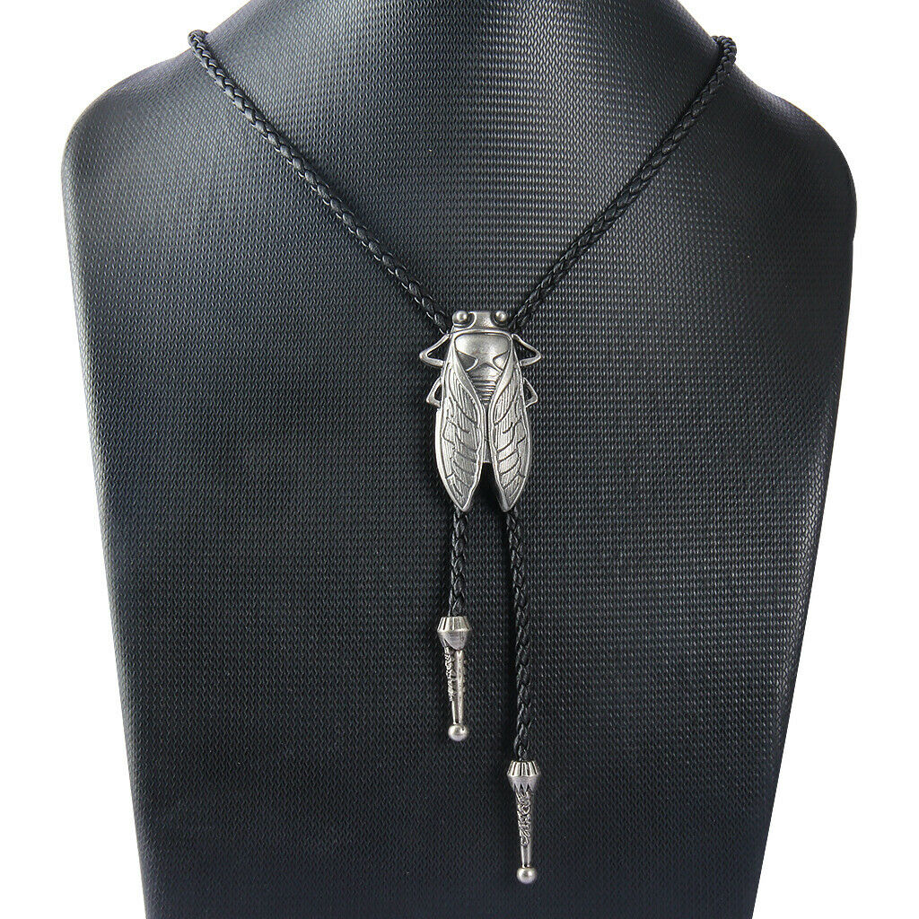 Bolo Tie Shirt Chain Collar Shirt Necklace Artificial Cowhide Rope for Men