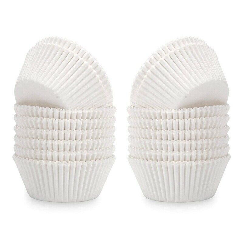 White Standard Cupcake Liners Greaseproof Paper Muffin Baking Cups 400 Pcs B4YY3