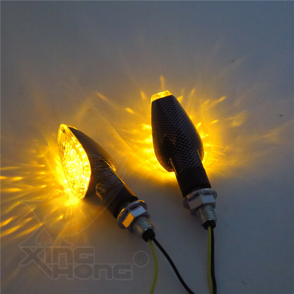 10mm Screw Turn Signals w/ Clear Lens 12V LED CN For KAWASAKI SUZUKI YAMAHA