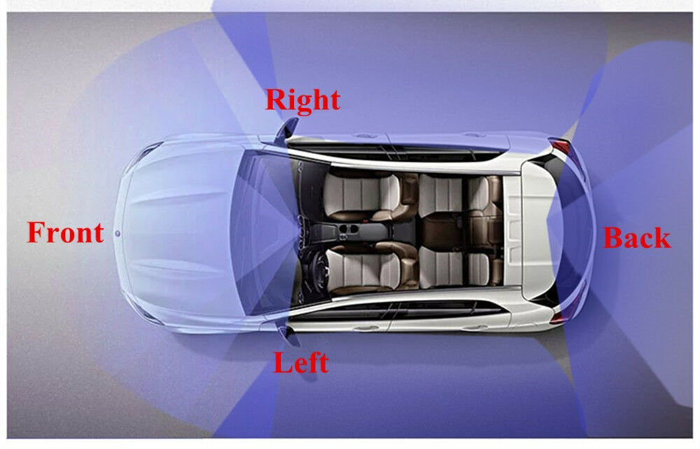 4Way Car Parking View Camera VCR Image Split-Screen Control Box 360Â° Monitoring