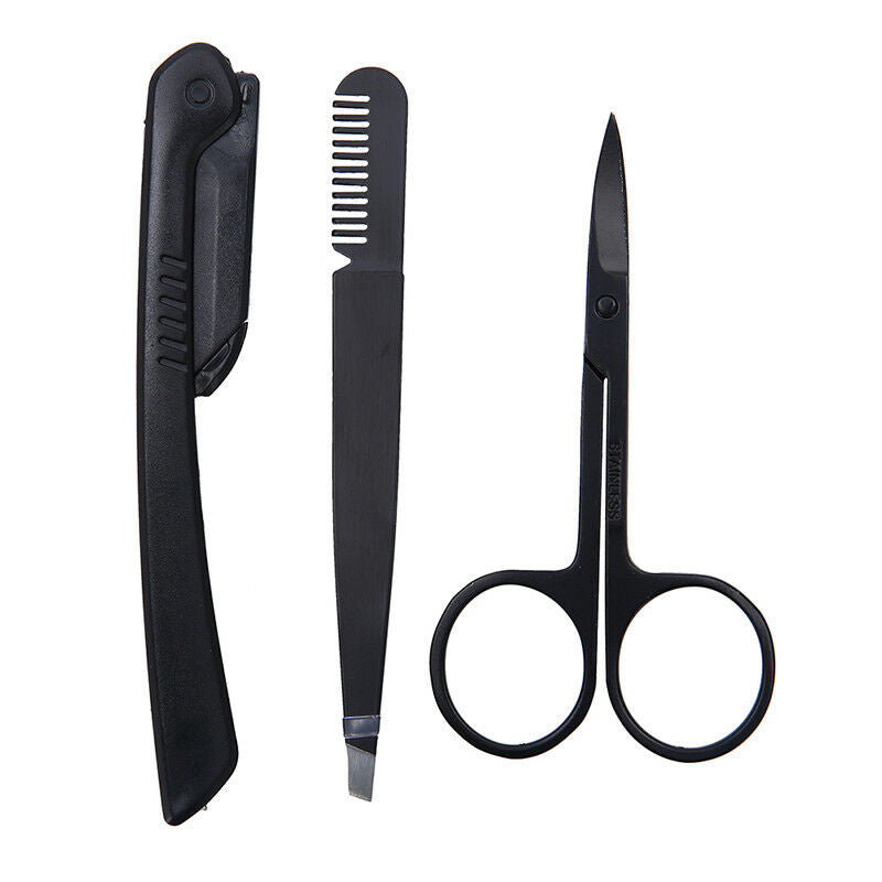 3Pcs Professional Stainless Steel Eyebrow Cutter Eyebrow Scissors Eyebrow BDiiDD