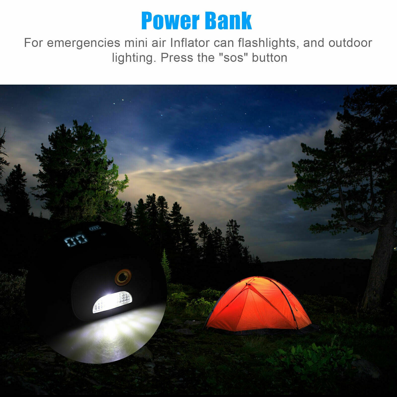 140PSI Car Rechargeable Air Pump Wireless Electric Tire Inflator w/LED display