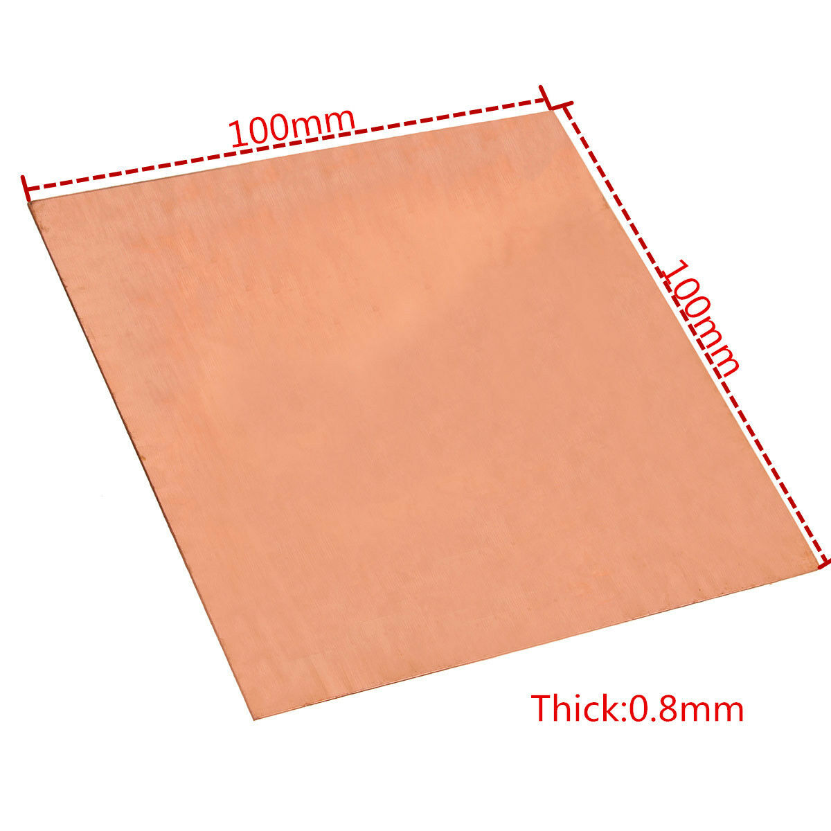 1PC 99.99% Pure Copper Cu Metal Sheet Plate 0.8mm*100mm*100mm