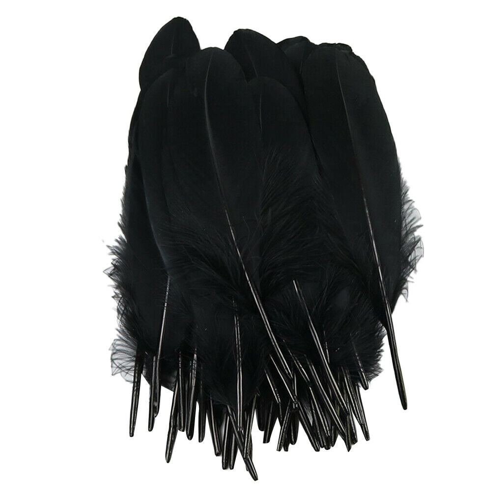 50x 4-8inch Black Rooster Tail Feathers For Wedding Millinery Card Art Craft