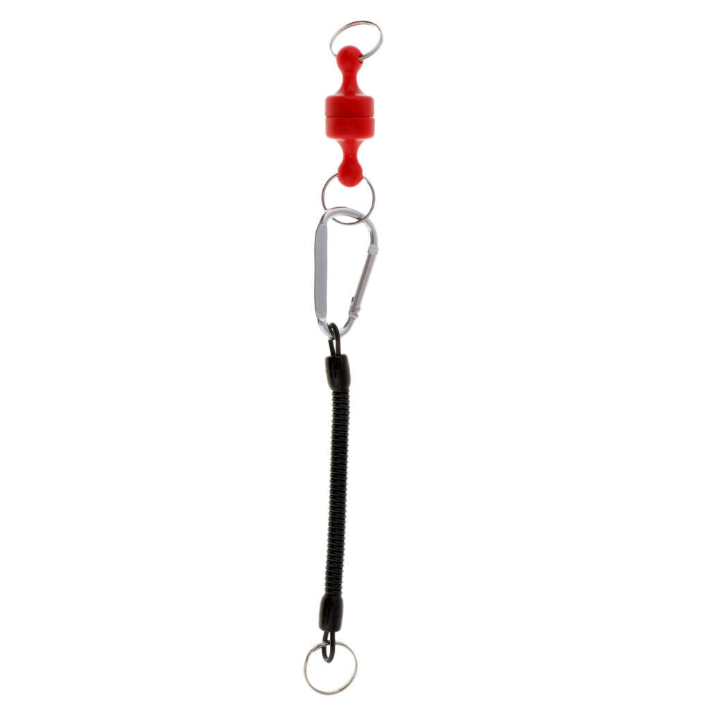 3pcs  Net Release Holder&Wire Steel Fishing Coiled Lanyard&Carabiner