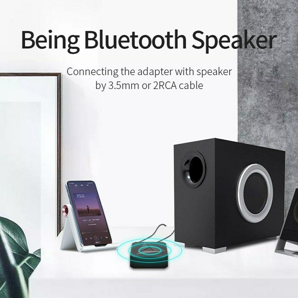 2 In 1 Bluetooth 5.0 Audio Transmitter Receiver 3.5mm Aux RCA Audio Adapter CA