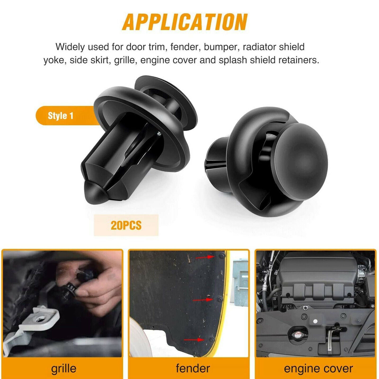 120x Car Retainer 6.3mm 8mm 9mm 10mm Replacement Bumper Push Rivet Clips Kit
