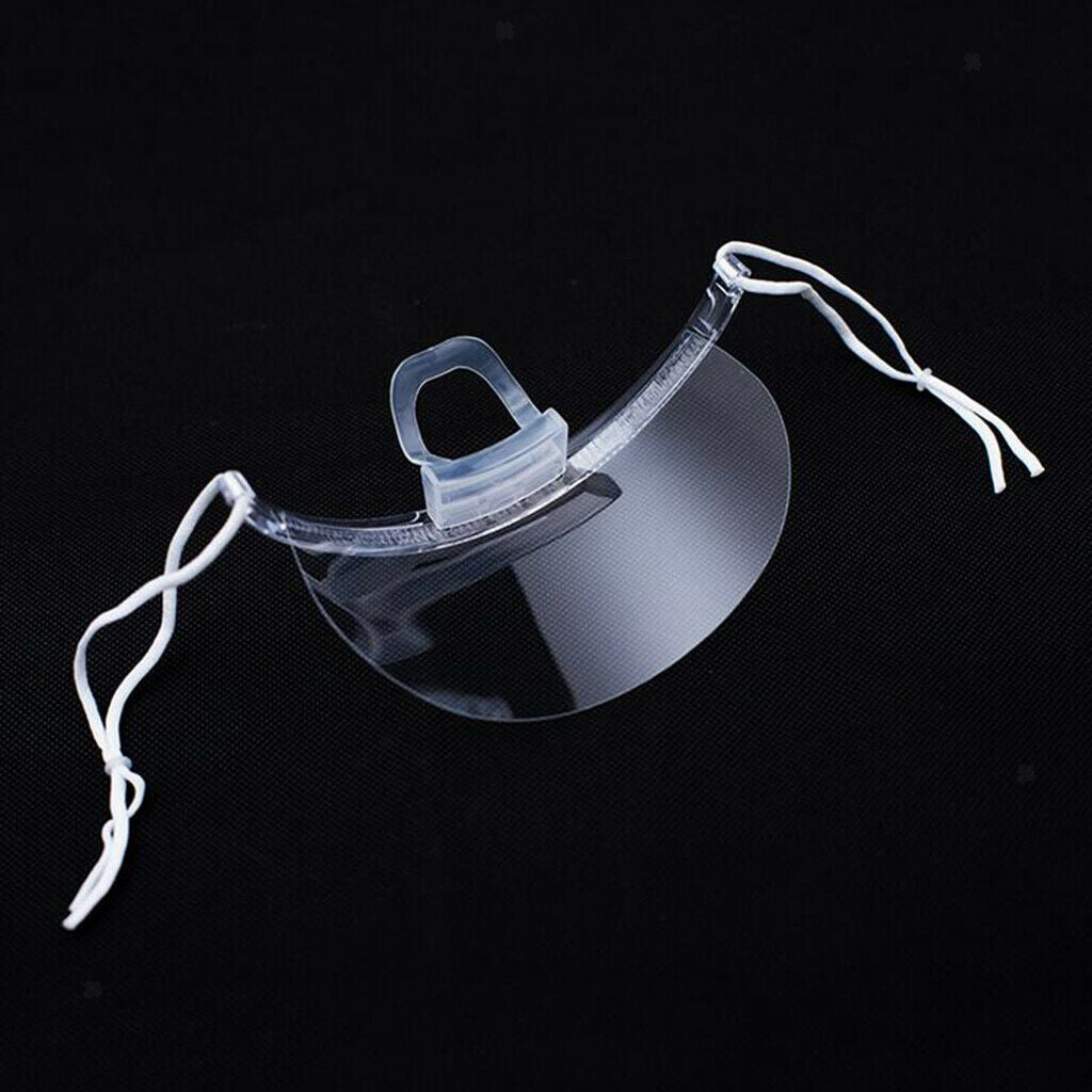 10PCS Clear Fully Transparent Reusable Mouth Shield Visor Anti-fog Hotel