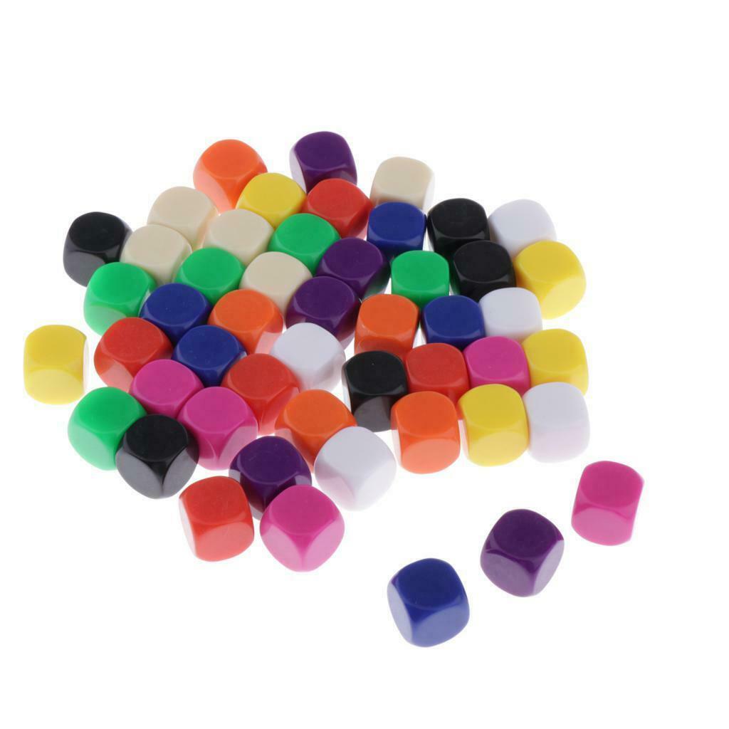 50X Dice of 6 Sides Crafts of Cubes Accessory for Board Games