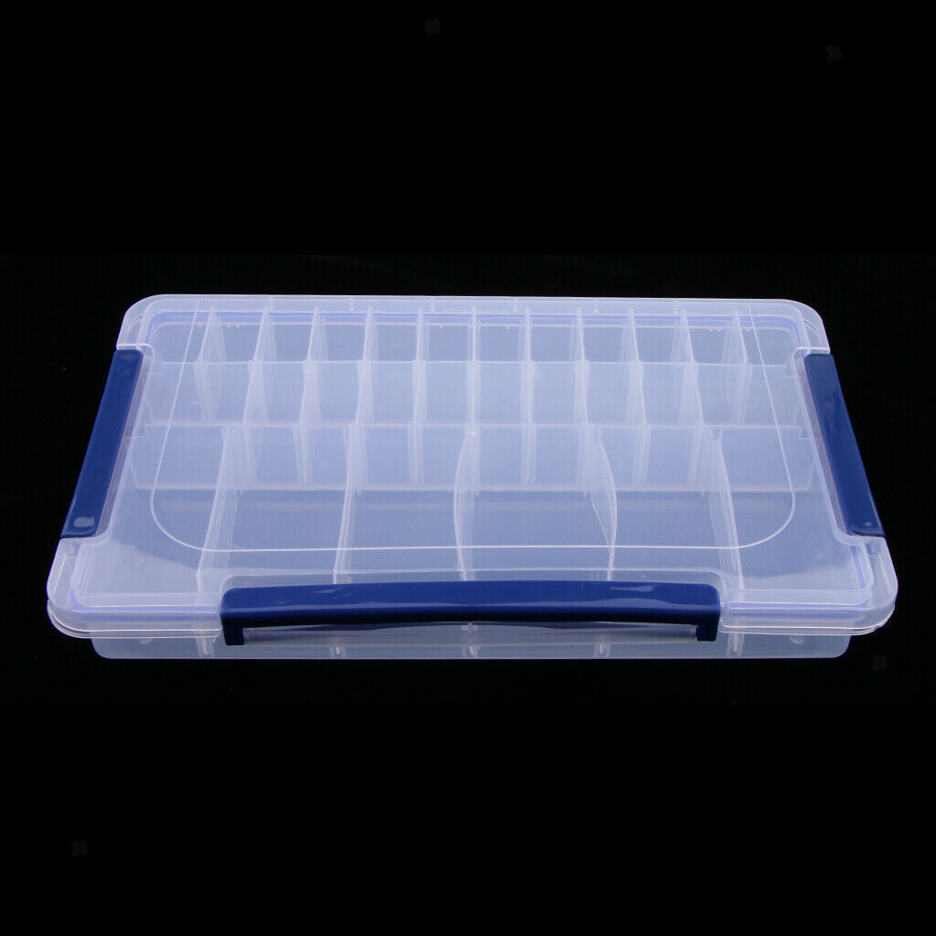 28 Compartments Clear Plastic Jewelry Storage Box Bead Organizer Container