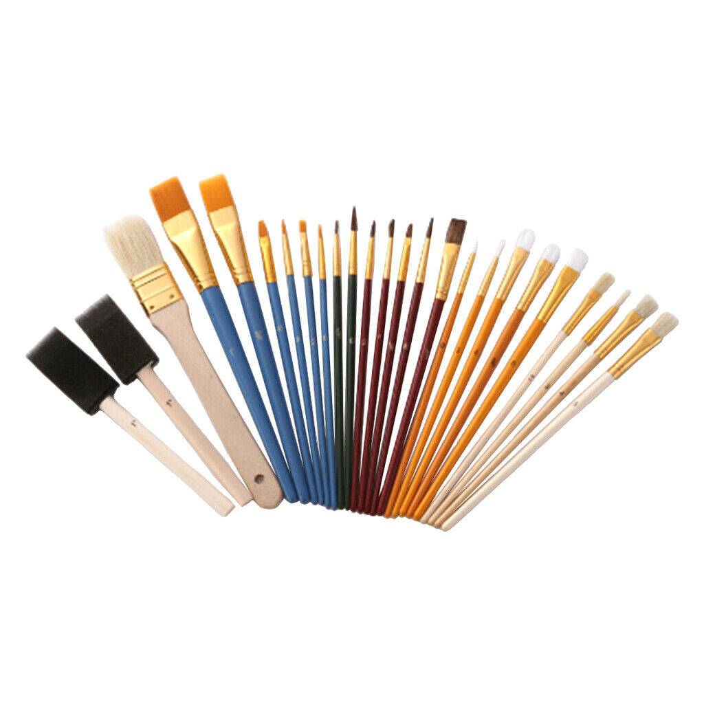 25pcs Art Painting Brushes Set Acrylic Oil Watercolor Artist Brushes