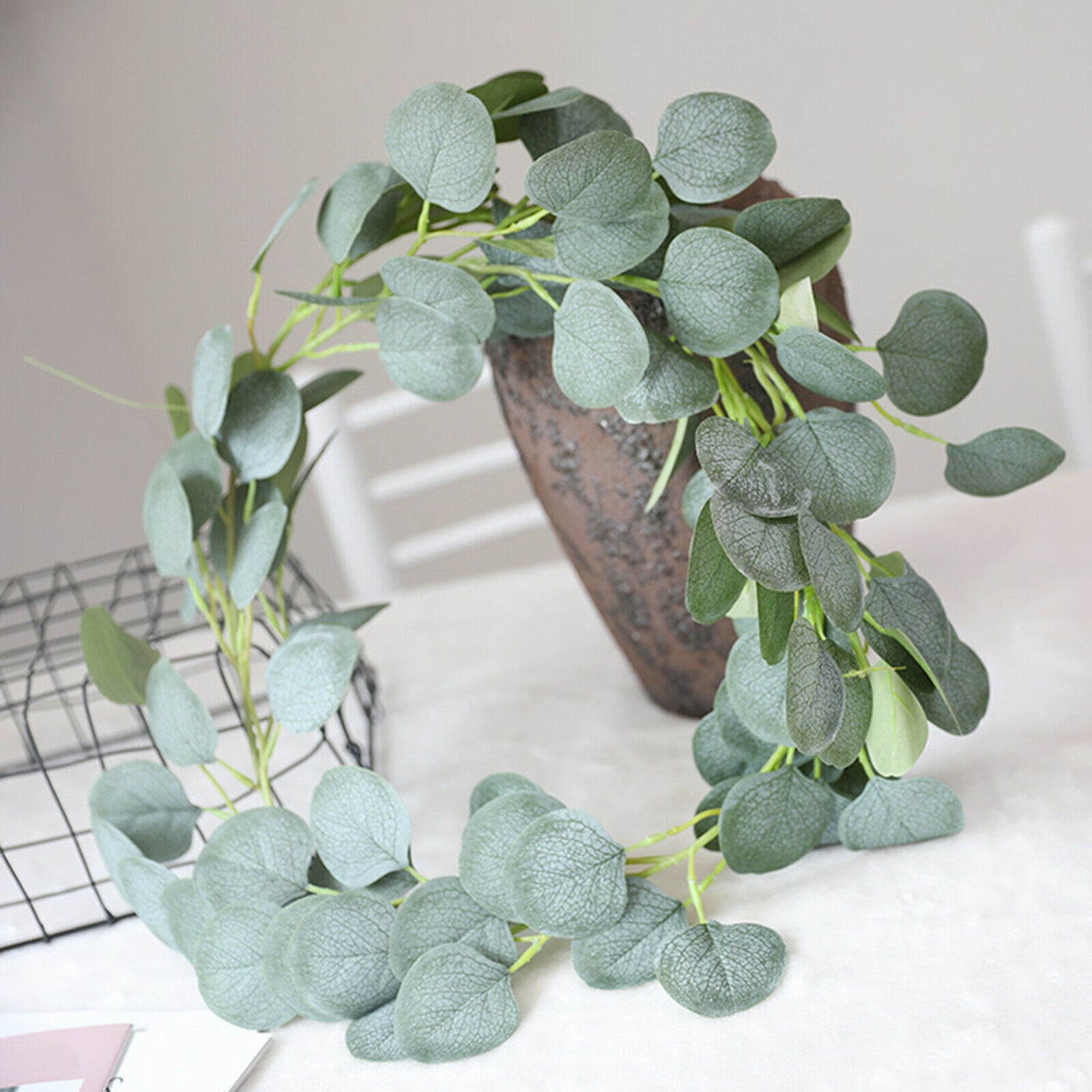 Faux Eucalyptus Garland Silk Vines Foliage Spring Party Wall Doorway Decors