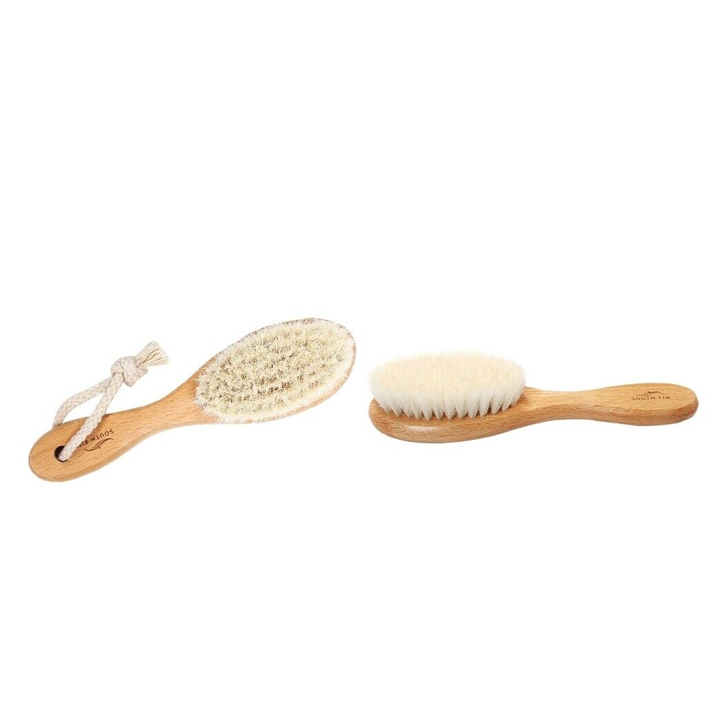 2 Packs Beech Wood Dry Brushing Body Exfoliating Massage Brush Skin Exfoliator