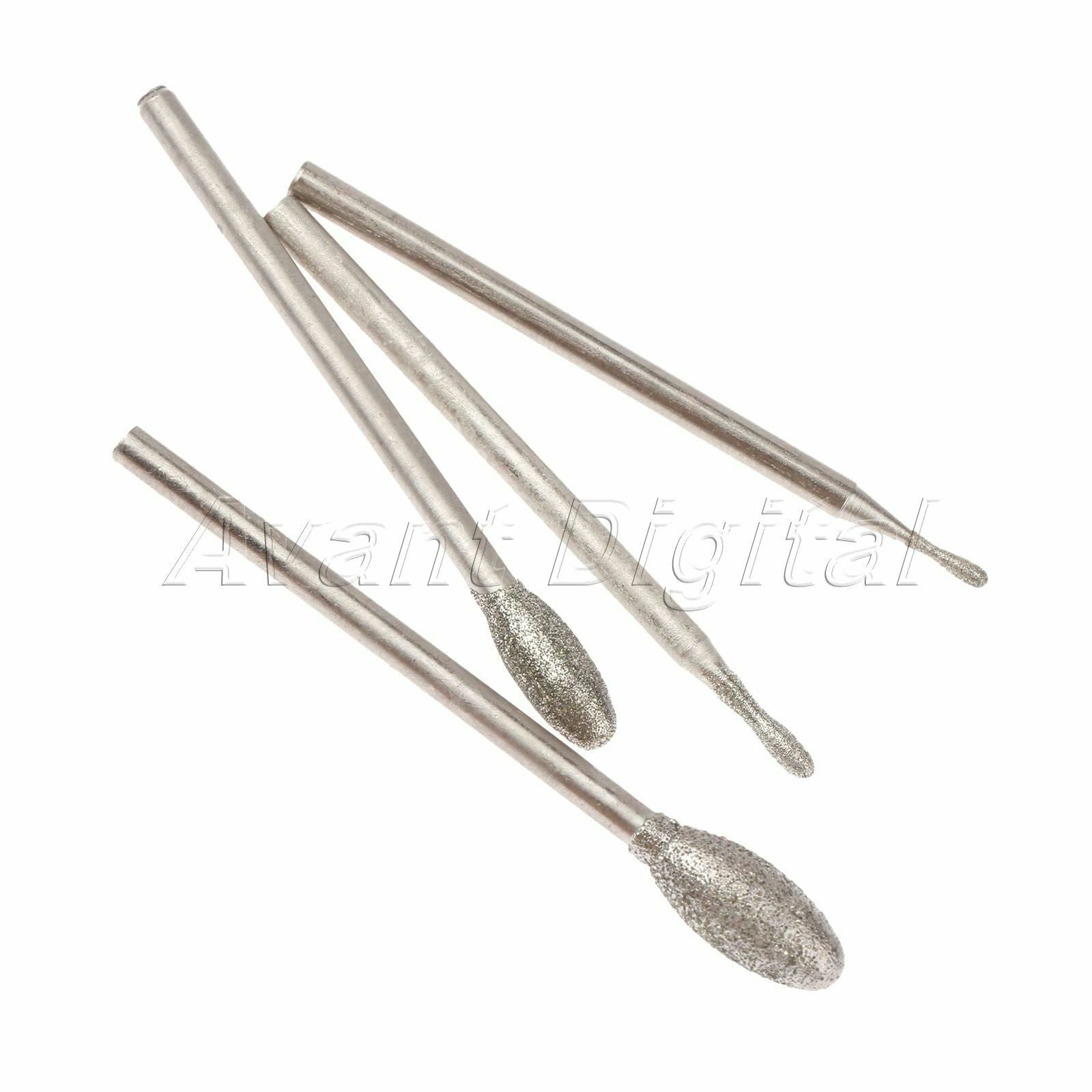 Oval Precision Diamond Grinding Head Abrasive Carving Ceramic Jade 2.35mm Shank