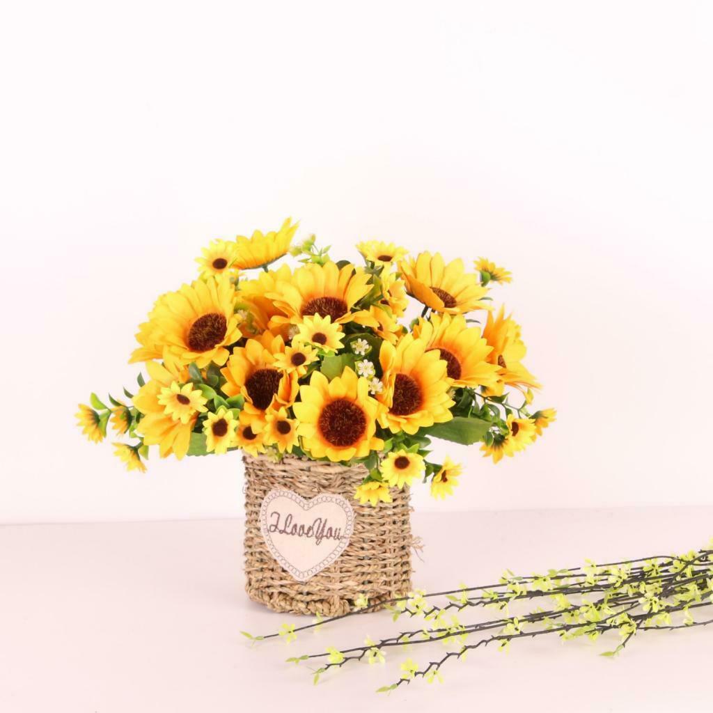 Synthetic 2 Sunflower Bouquets For Floral Decoration Garden Home Flowers Home