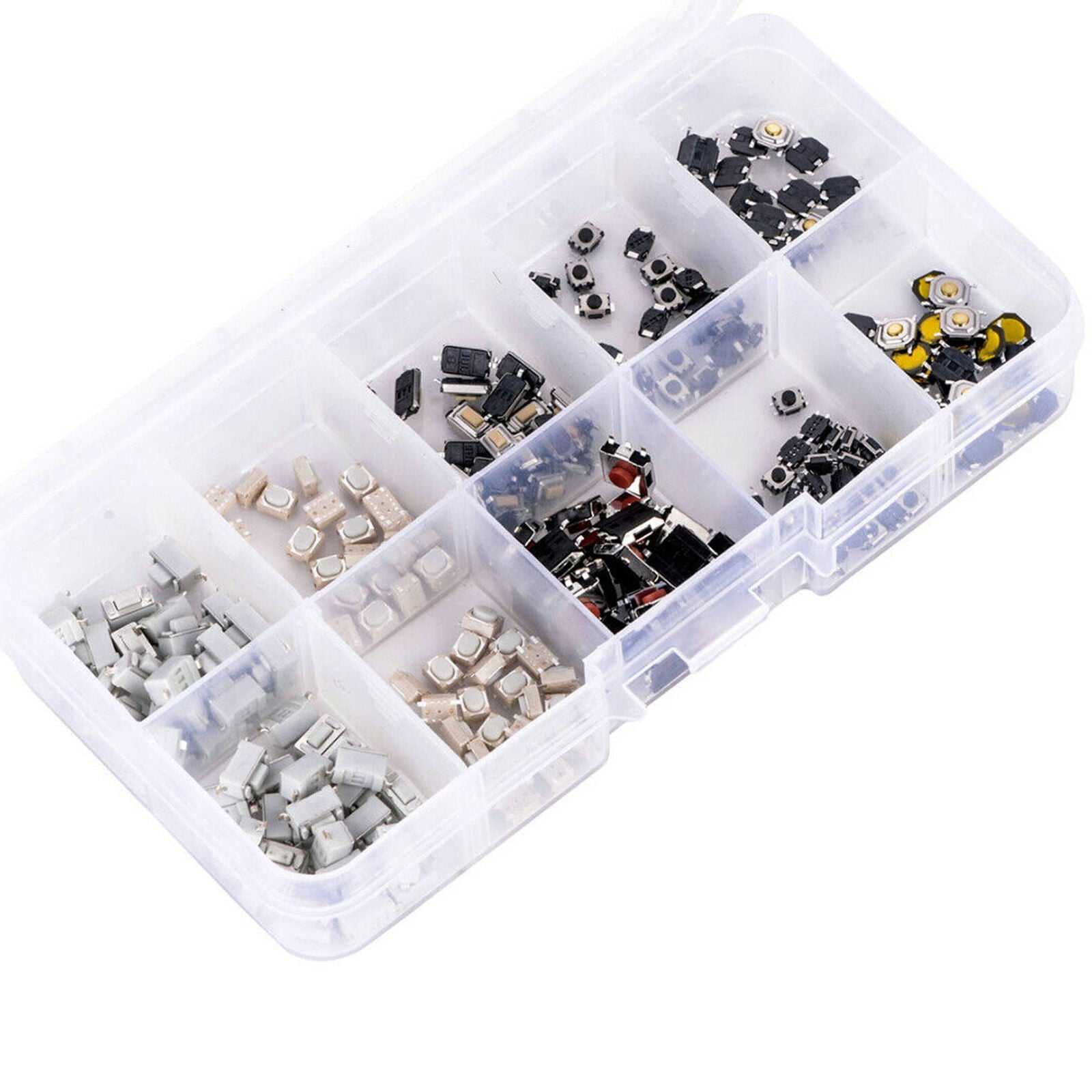 250pcs 10 Types Tact Tactile Push Button Micro Switch Car Remote Key Microswitch
