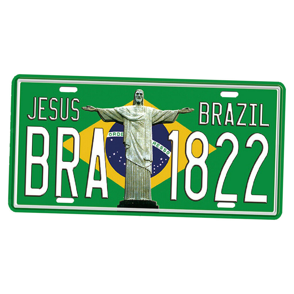 Brazil Metal Tin Sheet Sign Retro Picture Wall Decor Plaque - Car License