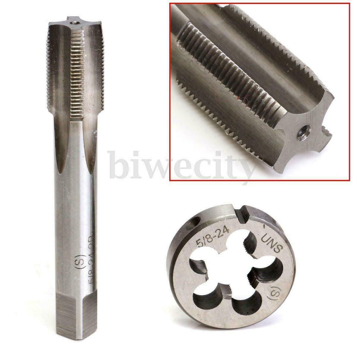 5/8-24 UNEF Hand Tap & Round Die Set HSS Right Hand Tapping Hand Cutting Tool