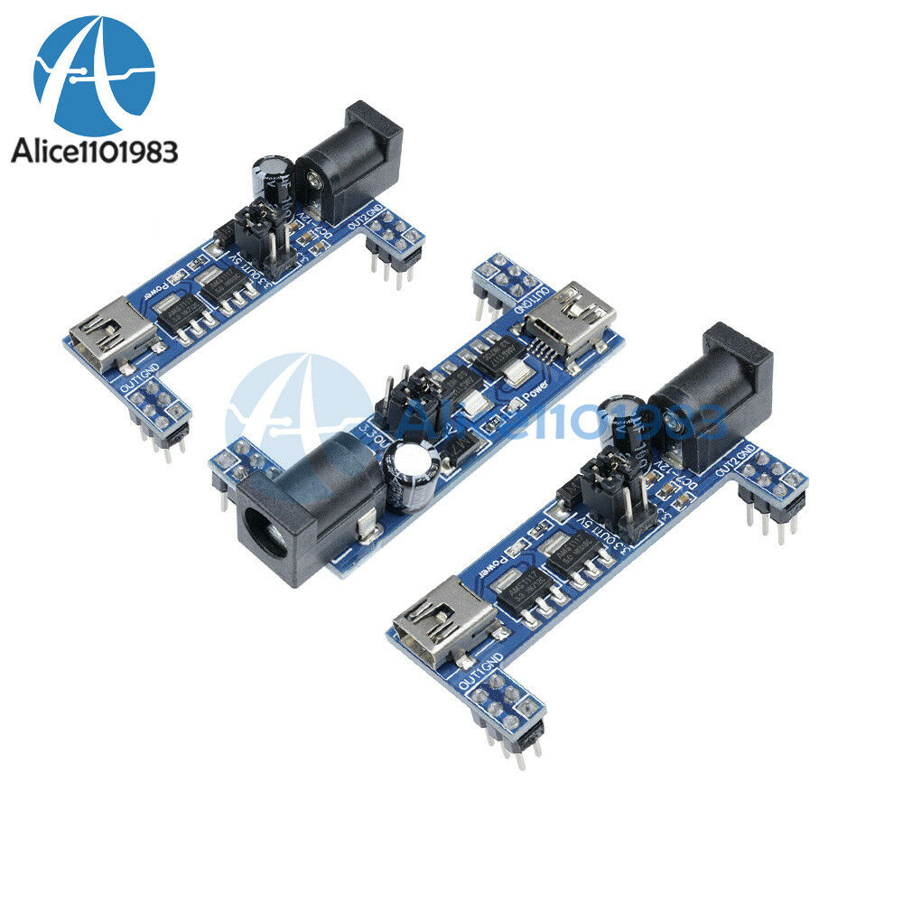 5PCS MB102 Breadboard Power Supply Module 3.3V 5V Solderless Arduino mini usb