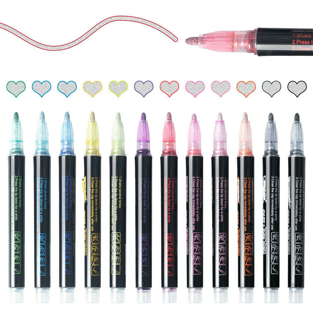 24 Pieces Glitter Brush Pen Set, Brush Pens, Watercolor Brushes, Brush Pen Set