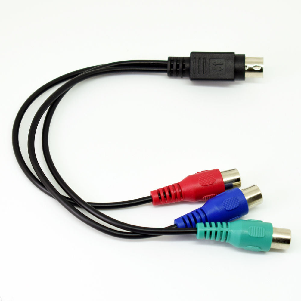 4pcs Mini 7pin Din PS2 Male S-Video To 3 RCA Female Red/Blue/Green HDTV Cable