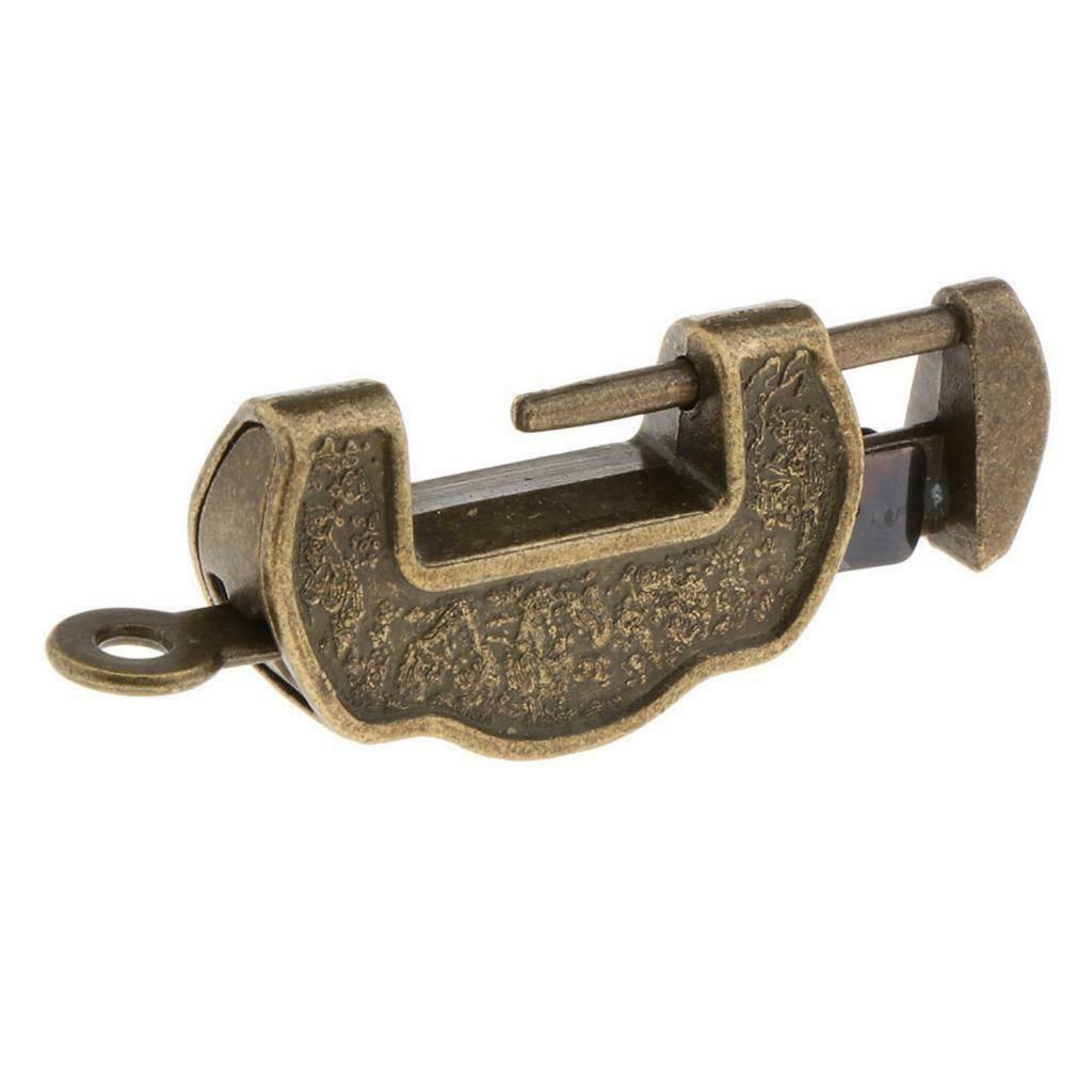 Chinese Retro Bronze Padlocks Set for Jewelry Box Drawer Gifts Ingot