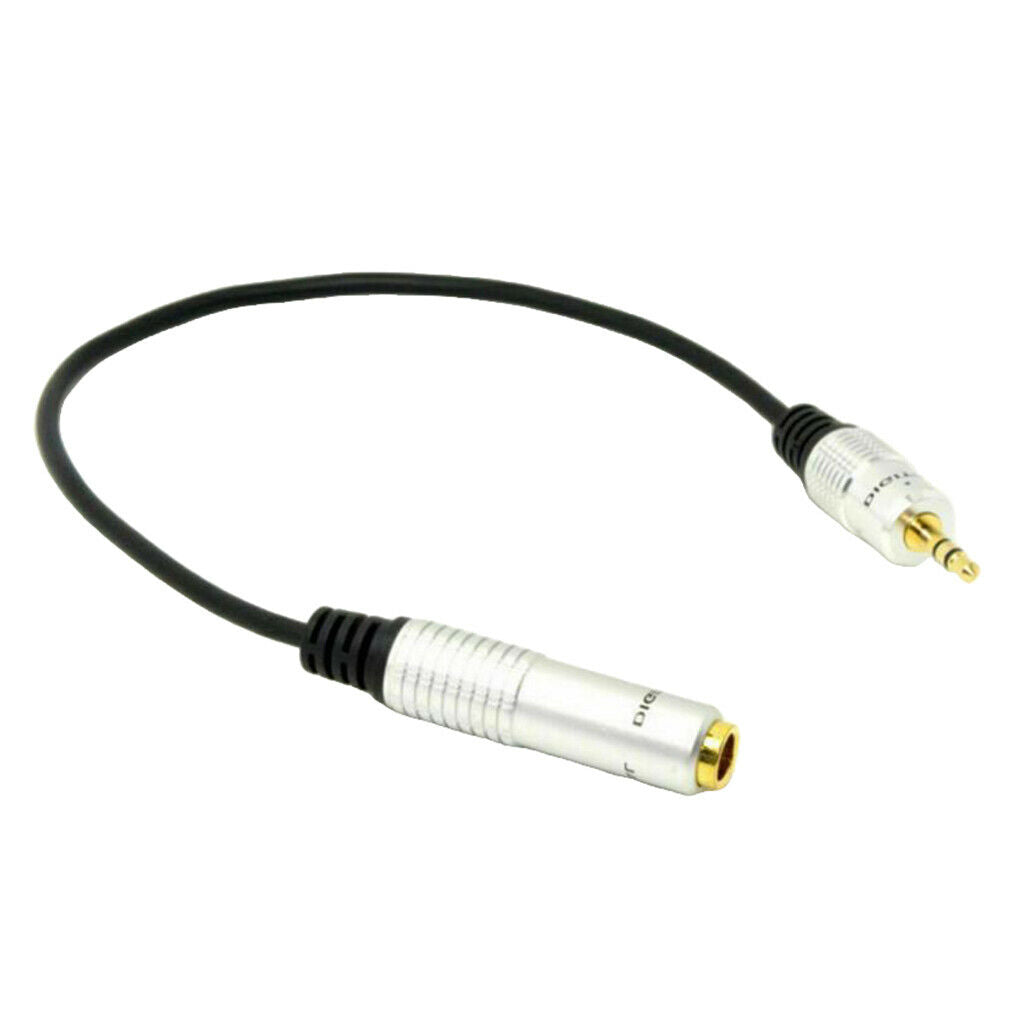 Audio 6.35mm 1/4" Female to 3.5mm 1/8" Male Stereo Cable Cord 30cm New