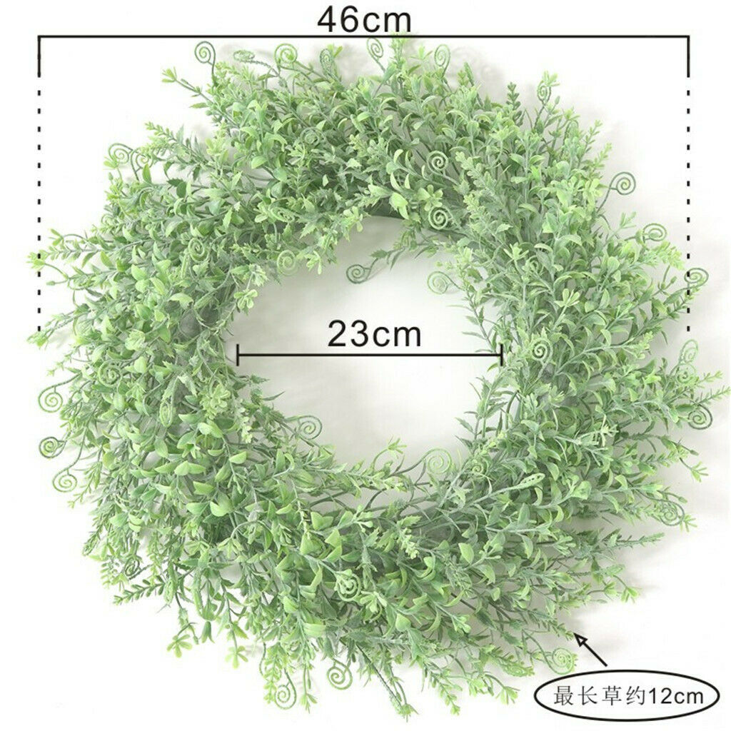 Artificial Plant Wreath, Fern, Spring Flowers and Wild Grass Wreath On Twisted