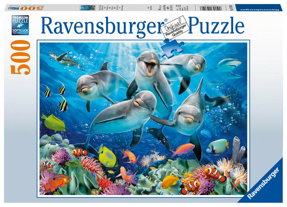 14710 Ravensburger Dolphins Jigsaw 500 Piece Premium Puzzle Children 10+