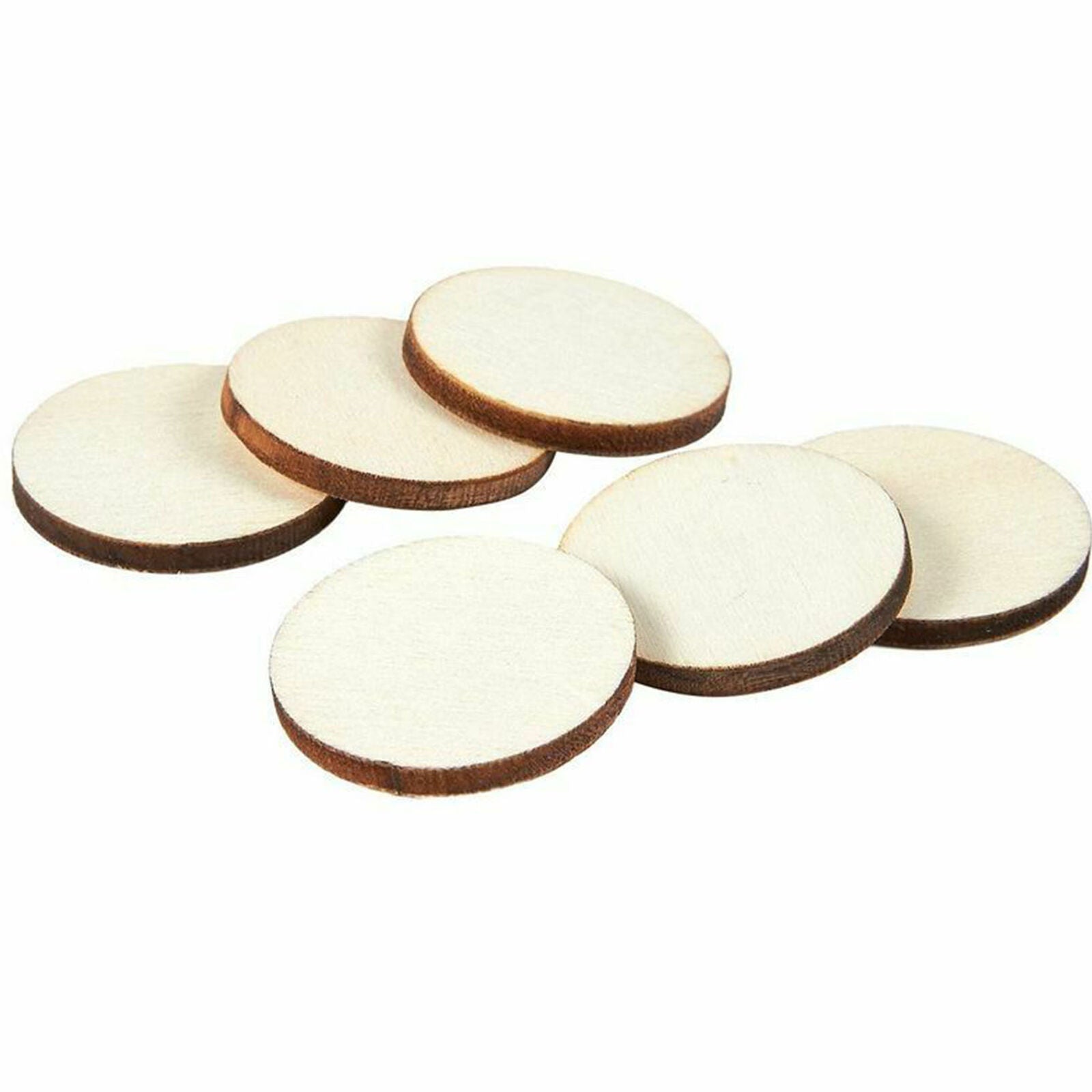 60pcs Natural Wood Slices Round Disc Tree Bark Log Wooden Circles for DIY Craft