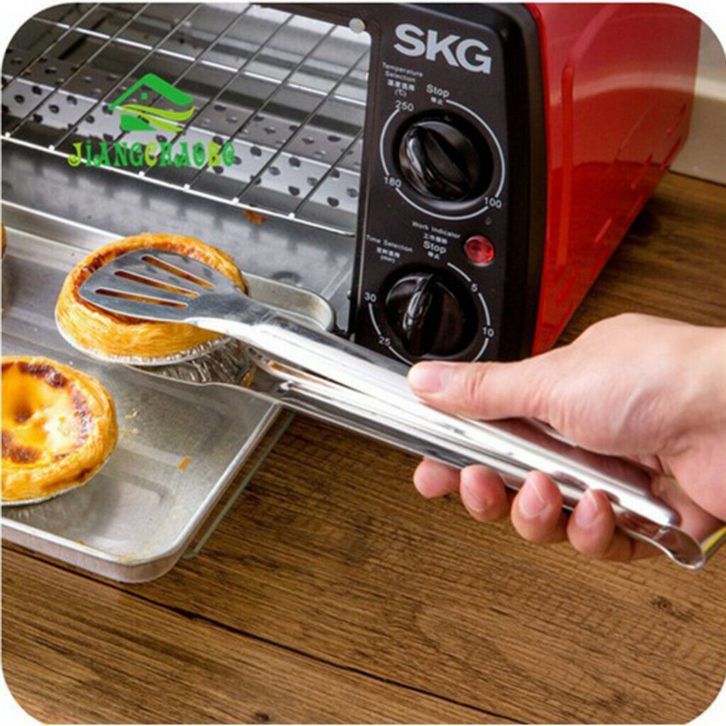 Stainless Steel Tongs BBQ Kitchen Cooking Food Serving Utensil Tongs 24x4.5cm,