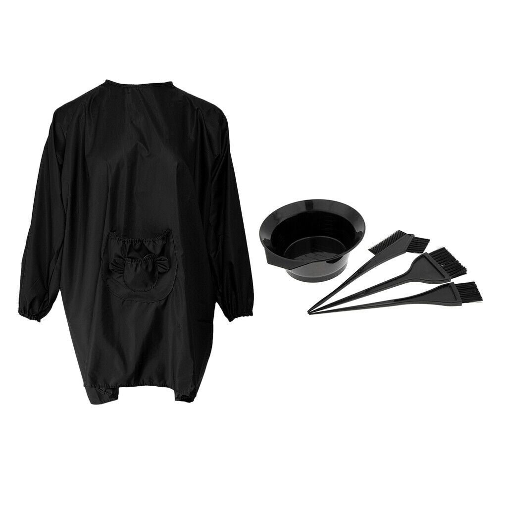 Salon Cape and Mixing Bowl Kit Apron For Barbers Easy to Clean 19x20'' Black