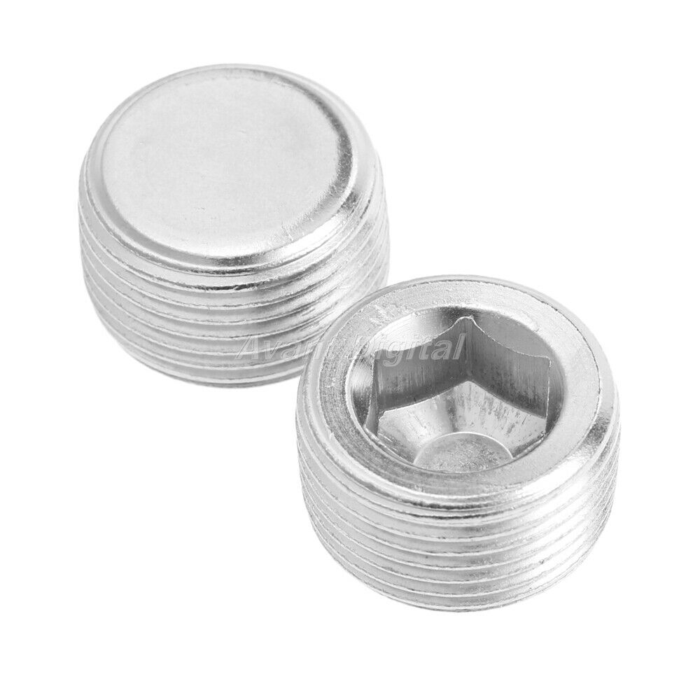 10Pcs 3/8" NPT Male Countersunk Iron Internal Hexagonal Thread Socket Pipe Plug
