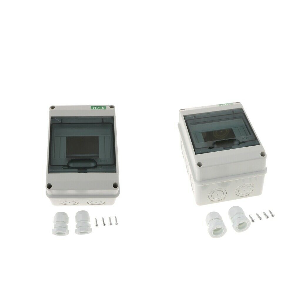 2Pcs Circuit Breaker Distribution Box, Outdoor Waterproof Distribution Box