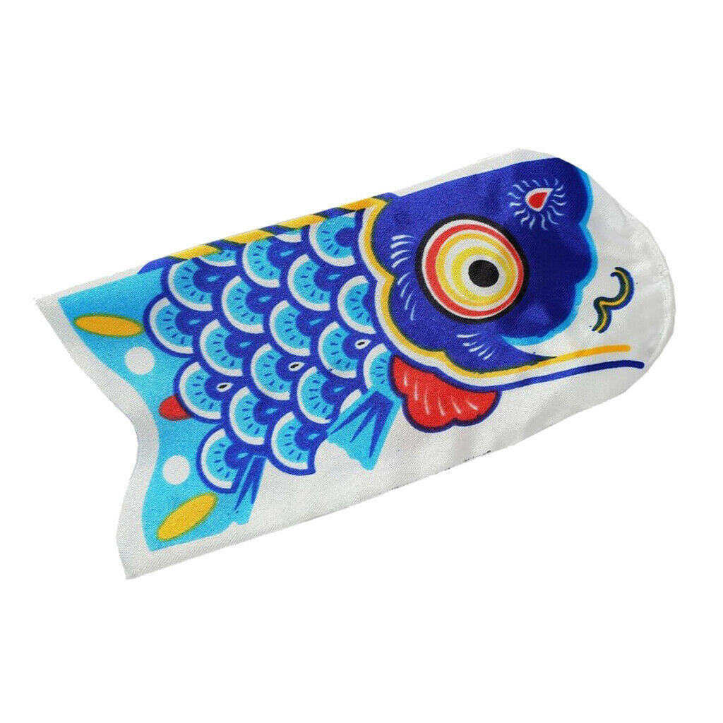 6" Koi Nobori Carp Wind Sock Blue Koinobori Fish Kite Flag Hanging Decor