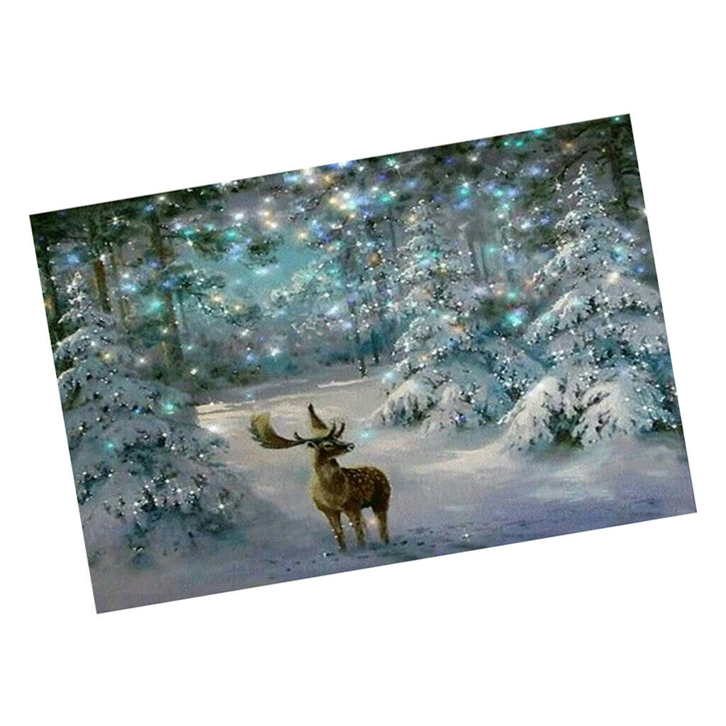DIY 5D Diamond Painting Kit Lovely Deer Forest Full Drill Cross Stitch Craft