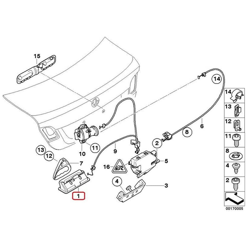 Rear Door Switch Trunk Handle For BMW E60 E61 E90 E91 E92 E93 E70 E88 E71 E72