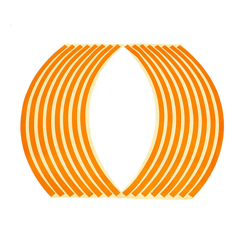 Orange Reflective Wheel Rim Stripes for Motorcycle with 17"-19" Tape Stickers