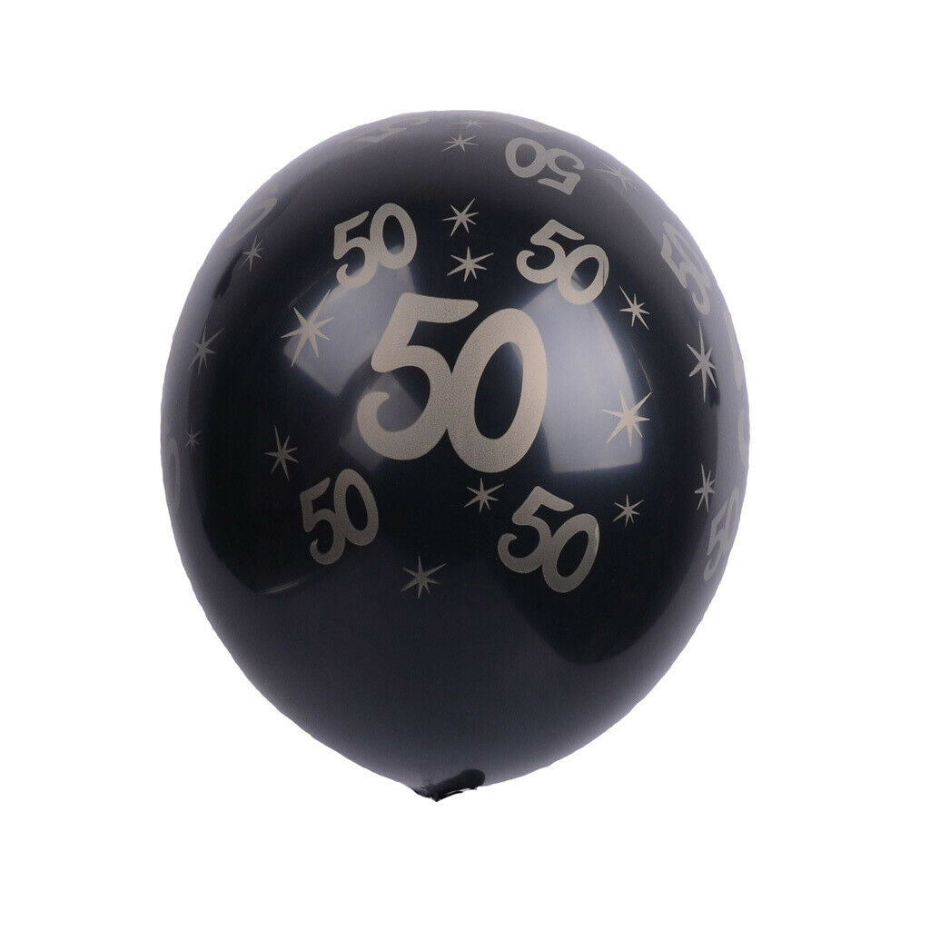 10 Pieces Age Figures Numbers Balloon Birthday Anniversary Decoration 50