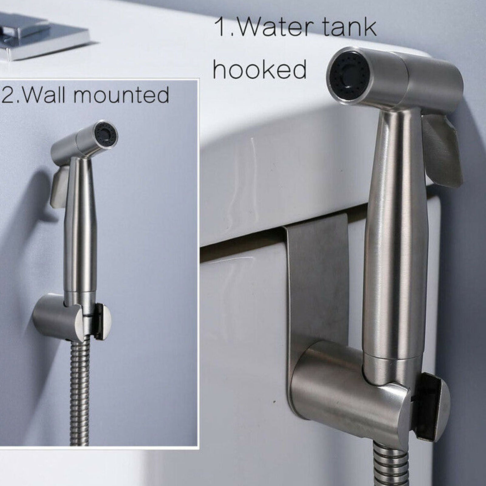 Shower Head Douche Bidet Toilet Spray Hand Held Hose Clean Sprayer Kit Chrome