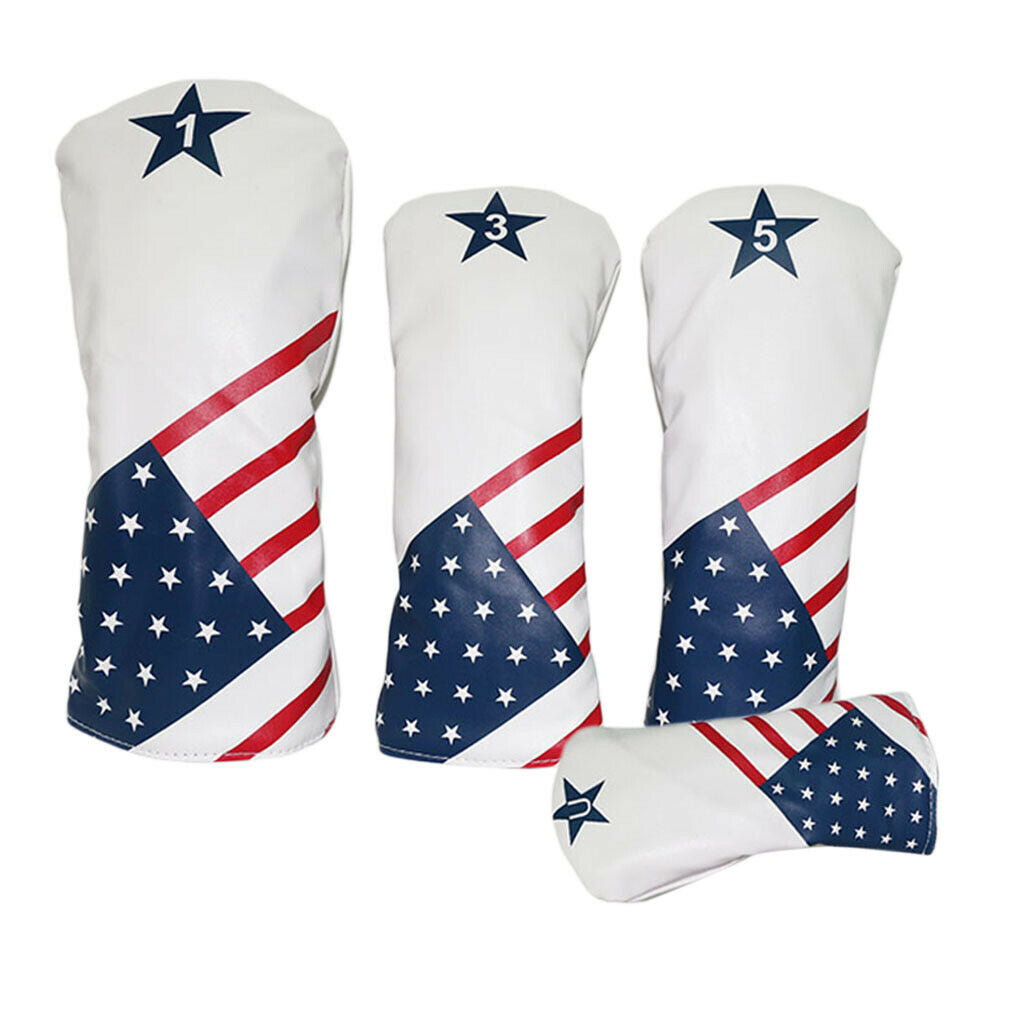 4Pcs Durable Golf Wood Head Cover 400c Driver Headcover Hybrid Woods Club