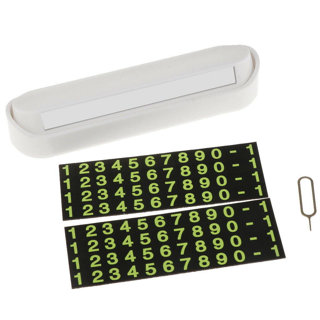 Temporary Parking Card Magnetic Phone Number Plate Holder Sucker  White